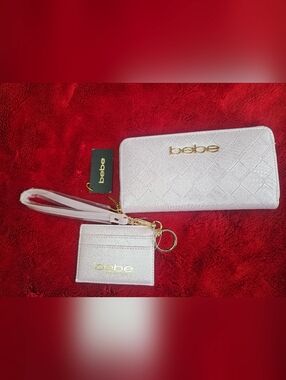 Bebe Jenna Wallet/Wristlet In Blush Barbie Pink